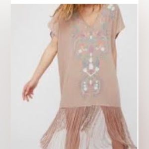Free People bohemian fringe shirt. One size.